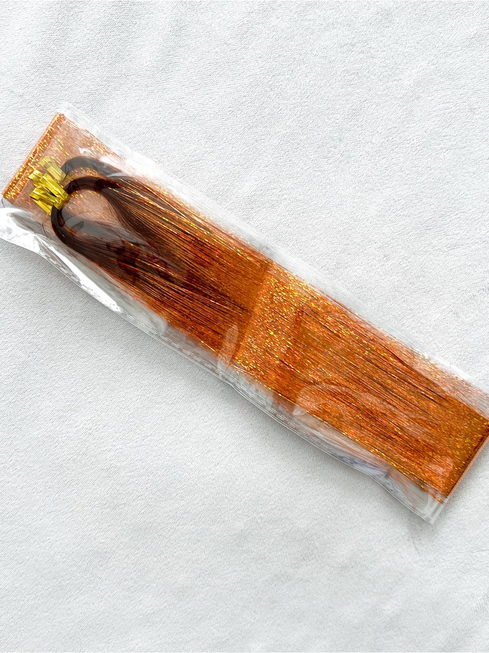 Copper Orange Tinsel Hair Extension